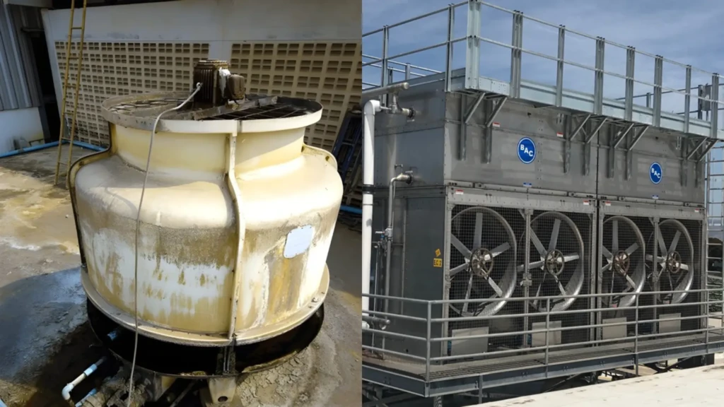 cooling tower fiberglass vs metal