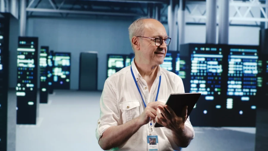 senescent-employee-optimizes-data-center