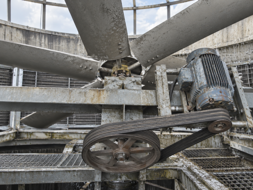 Weathered Cooling Tower Fan Assembly