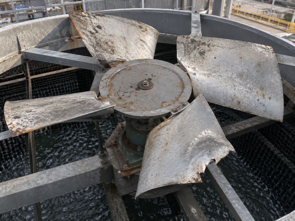 Weathered Industrial Cooling Tower Fan